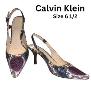 Calvin Klein Sling Back Pump - size 6.5 - Purple & Gray